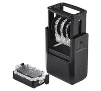 Hosrivae Tampon auto-encreur pour Trodat 4810, date anglaise réglable, impression 20 × 3,8 mm, tampon encreur à base d'eau, pour bureau et administratif (calendrier anglais - Noir)