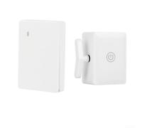 Hosrivae Télécommande sans fil avec interrupteur poussoir de bouton Home avec récepteur rechargeable, aucun câblage nécessaire, contrôleur mural et plafonnier - Blanc