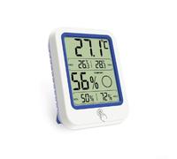 Hosrivae Thermomètre hygromètre numérique avec écran LCD de 3,2", support mural ou support magnétique, hygromètre intérieur et température pour chambre de bébé, -20 à 70 °C, bleu