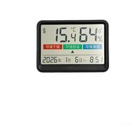 Hosrivae Thermomètre hygromètre numérique LCD avec affichage de la maison, du bureau, capteur mural magnétique affiche la température et l'humidité, jauge fine alimentée en blanc (style anglais, noir)