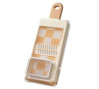 Hosrivae Trancheuse et râpe 4 en 1 avec lames en acier inoxydable, corps en ABS, base antidérapante, passe au lave-vaisselle, compacte pour les petites cuisines et camping-cars (beige)