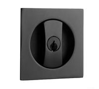 Hosrivae Verrou de porte de poche carré pour salle de bain et chambre à coucher, quincaillerie de porte coulissante avec clé, alliage de zinc noir mat, finition or argenté brossé, compatible avec une