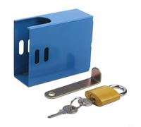 Hosrivae Verrou de robinet avec clés, boîte de robinet d'extérieur sécurisée pour jardin, cuisine, tuyau de cuisine, valve antivol résistante aux intempéries, argenté (bleu)