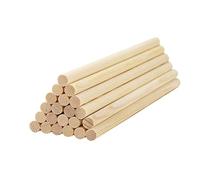 HOSSIAN 20 racine Bâtonnets Bois,bâtons de travaux manuels bâton rond, bois rond pour travaux manuels,(6mm/0.23inch) (Bouleau 25.5cm * 6mm)