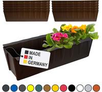 Hossi's Wholesale 10 inserts de jardinières pour palettes Euro | 37,3cm brun | Jardinière pour palette Euro | Jardinière de balcon | Pot de fleurs | en plastique solide | Germany