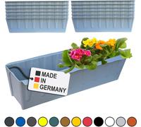 Hossi's Wholesale 10 inserts pour palettes Euro | 37,3cm gris clair | Jardinière pour palette Euro | Balconnière | Pot de fleurs | en plastique solide | Germany