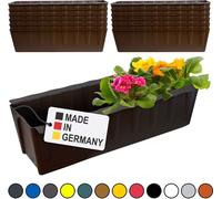Hossi's Wholesale 12 inserts de jardinières pour palettes Euro | 37,3cm brun | Jardinière pour palette Euro | Jardinière de balcon | Pot de fleurs | en plastique solide | Germany