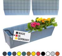 Hossi's Wholesale 12 inserts de jardinières pour palettes Euro | 37,3cm gris clair | Jardinière pour palette Euro | Jardinière de balcon | Pot de fleurs | en plastique solide | Germany