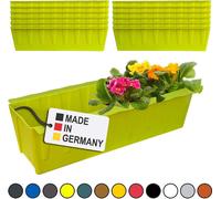 Hossi's Wholesale 12 inserts de jardinières pour palettes Euro | 37,3cm vert clair | Jardinière pour palette Euro | Jardinière de balcon | Pot de fleurs | en plastique solide | Germany