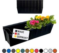 Hossi's Wholesale 6 inserts de jardinières pour palettes Euro | 37,3cm noir | Jardinière pour palette Euro | Balconnière | Pot de fleurs | en plastique solide | Fabriqué en Allemagne