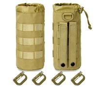 Hossom 2Pcs Molle Porte-Bouteille d'eau pour Sac à Dos, Poche de Cruche à Eau Militaire, Porte Bouteille Tactique, Nylon 1000d Pochette pour Bouteille d'eau pour la Randonnée en Plein Air, Le Camping