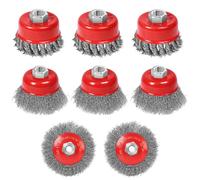 Hossom 8 pièces M14 Brosse Metallique pour Perceuse Meuleuse, Brosse à Ffil Fileté pour Meuleuse D'angle avec Diamètre 75 mm Et 100 mm, Brosse Visseuse pour le Meulage, l'ébavurage et la Rouille