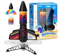 Hossom Fusée Plastique Kit, Jouet de fusée, Fusée Jouet pour Enfants, Motorisée Rechargeable Parachute Lumière LED, Jdémarrage jusqu'à 50 mètres, Jouet d'extérieur pour Enfants âgés de 8 à 12 Ans