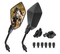 HOSSOM Rétroviseurs Moto, Lot de 2 Rétroviseurs Moto Universels avec Embouts de Guidon 7/8" avec Embouts de Guidon Boulons Filetés M8 et M10 Droite Gauche pour Moto Vélo