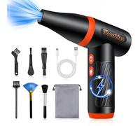Hossom Souffleur Air Comprimé, 130000 TR/Min de Pulvérisation d’Air Comprimé avec Batterie 3300mAh, Soufflette Voiture, Bombe Air Sec pour Clavier, Vitesse du Vent de Niveau 3 pour Électronique