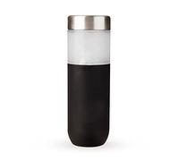 Host Freeze Bouteille d'eau isotherme à double paroi avec couvercle en acier inoxydable et poignée en silicone, lot de 590 ml, noir