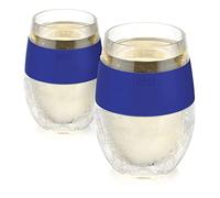 Host - Lot de 2 verres réfrigérés isothermes à double paroi avec gel réfrigérant, verres à vin rouge et blanc, 25 cl, Bleu