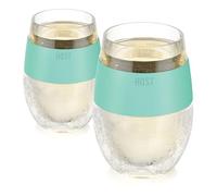 Host - Lot de 2 verres réfrigérés isothermes à double paroi avec gel réfrigérant, verres à vin rouge et blanc, 25 cl, Menthe.