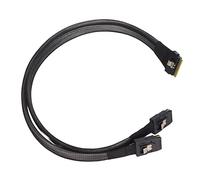 Host Slim SAS 4.0 SFF-8654 Câble 8i 76 broches vers Dual Slim SAS 4.0 SFF-8087 HD avec loquet de verrouillage, câble RAS SAS jusqu'à 12 Gbit/s (8 voies vers double HD 4 voies)