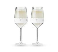 Host Wine Freeze Verres réfrigérants à pied et double paroi à congeler avec gel réfrigérant et bande en silicone isotherme | Lot de 4 gobelets en plastique, 192 ml - Marbre (10034)