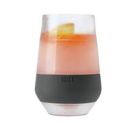 HOST Wine Freeze XL Gobelet réfrigérant en plastique à double paroi isotherme avec gel de congélation | Pour vin rouge et blanc, 1 pièce, 355 ml, gris (10232)