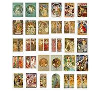 HOSTEESSCHOICE Beautiful Art Lot de 30 cartes postales d'Alphonse Mucha Motif paysage célèbre 10,2 x 15,2 cm