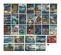HOSTEESSCHOICE Lot de 30 cartes postales représentant des tableaux célèbres de Tsuchiya Koitsu, 10,2 x 15,2 cm