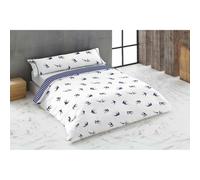 Hosteline Jeu de Housse de Couette Hirondelles Bleu lit de 180 3 pièces