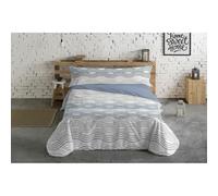 Hosteline Jeu de Housse de Couette Mojacar Bleu lit de 90 3 pièces