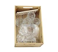 Hostelnovo - Innovateur Pack de chaudière : boîte en bois + 1 gobelet Tiki de 600 ml en forme de crâne + 4 bavettes de 50 ml + 2 porte-shoots imprimés