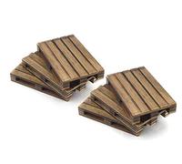 HostelNovo - Lot de 6 mini palettes en bois naturel spécial vieilli fabriquées en Espagne - Idéales pour la décoration et les dessous de verre - 12 x 8 x 2,2 cm