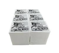 Hostelnovo - Lot de 600 serviettes de table blanches avec motif gazette - Papier jetable - Micropoint - 10 x 10 cm (pliées) et 20 x 20 cm (dépliées) - Événements de restauration, bars et fêtes