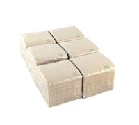 Hostelnovo Lot de 600 serviettes écologiques pour cocktail de la marque Bio-Eco Couleur naturelle Serviette en papier 100 % recyclable Micro-point 10 x 10 cm (pliées) et 20 x 20 cm (dépliées)