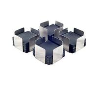 HostelNovo - Porte-serviettes idéal pour les serviettes de cocktail - Porte-serviettes en acier inoxydable - 11 x 11 x 7 cm - Lot de 4 porte-serviettes - Comprend 200 serviettes noires en micro-point.