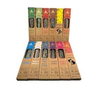 HOSTENATURA Aroma Nature | Kit Encens Bio Varié | 12 Boîtes d'Encens Naturels Artisanaux | Comprend Copal, Vanille, Sauge, Lavande, Romarin, Ronce, Santal, Cannelle, Palo Santo et plus