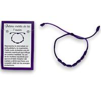 HOSTENATURA Bracelet 7 nœuds corde violette représentant l'éternité, la spiritualité et l'inspiration., Normal, Corde, Pas de gemme