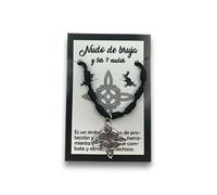HOSTENATURA Bracelet Noeud de Sorcière et Sept Noeuds Noir