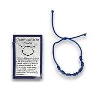 HOSTENATURA Bracelet sept nœuds corde bleue - Intelligence, noblesse et tranquillité, Normal, Corde, Pas de gemme