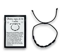 HOSTENATURA Bracelet sept nœuds corde noire - Protection contre l'énergie négative, Normal, Corde, Pas de gemme