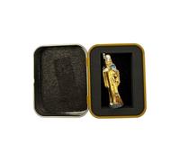 HOSTENATURA Figurine en résine Sainte Mort dorée 5 cm en canette | Prospérité, protection et énergie spirituelle | Mini statue ésotérique décorative