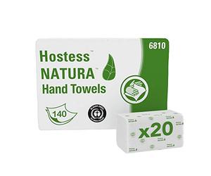 Hostess 6810 Natura Lot de 20 paquets de 140 feuilles de papier à 2 épaisseurs Blanc