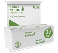 Hostess Natura, 6812, Essuie-mains Pliés, 2 Épaisseurs, Blancs, 20 Paquets de 84 Feuilles