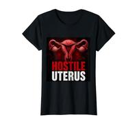 Hostile Uterus Pro Choice, féministe, Droits des Femmes, colère et Amusement T-Shirt Graphique avec Valeur, Femme, Noir, XS