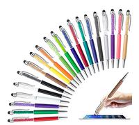 HOSTK 20pcs Stylo à Bille Stylet 2 en 1, Stylo Tactile rétractable écran Crystal Diamond, stylos capacitifs Bling pour Smartphones, Note, Onglet