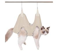 HOSTPATH Harnais de toilettage pour chats et petits chiens, sac de retenue pour le bain des ongles, des oreilles, des griffes, des yeux, des griffes, M (Kaki), taille M (kaki), taille M