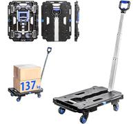 HOSTRÖM Chariot à roulettes, Chariot de Rangement Pliable, Demenagement, Transport matériau, Poignée télescopique, Charge Max. 137kg, Garantie 5 Ans