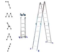 HOSTRÖM Echelle Pliante articulée STAVALANCE4x5, 5,7m, 20 marches, Multifonction, escabeau, Aluminium, H Travail Max 6,29m, Garantie 5 Ans