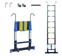 HOSTRÖM Echelle telescopique 2,6m TELESCOVA8+, Aluminium, Pliable, Extensible, Multi-Fonction, H Travail Max 3,5m, Crochets Amovibles, Garantie 5 Ans