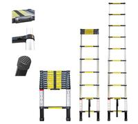 HOSTRÖM Echelle telescopique 2,9m TELESCOO10, Aluminium, Pliable, Extensible, Hauteur de Travail Max 3,8m, Standart EN131, Garantie 5 Ans