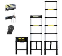 HOSTRÖM Echelle telescopique 2m TELESCOO7, Aluminium, Pliable, Extensible, Hauteur de Travail Max 2,9m, Standart EN131, Garantie 5 Ans